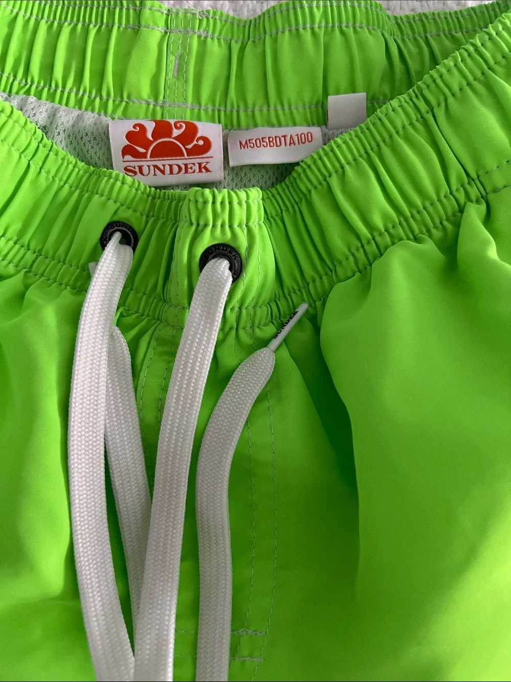 SUNDEK kids Bright Green Swim/Beach Shorts with Drawstring